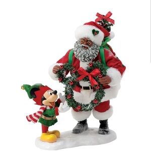 Possible Dreams Black Santa and Mickey Holiday Figurine